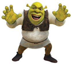 Shrek tratando de asustar