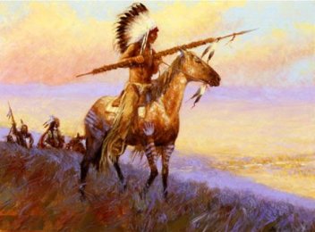Indios americanos en una pradera