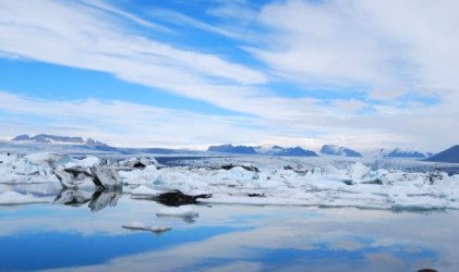 Paisaje helado de Islandia