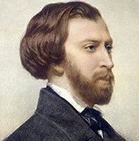 Retrato en color de Alfred de Musset de perfil