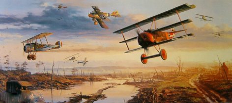 Batalla aerea de la I Guerra Mundial.