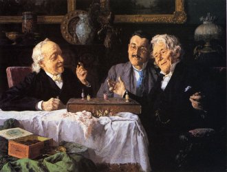 Cuadro "La partida de ajedrez", de Louis Charles Moeller