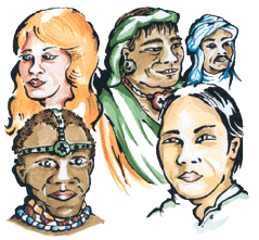 Dibujo de personas de distintas razas