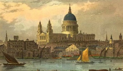 Vista de Londres en el siglo XIX, con la catedral de Saint Paul