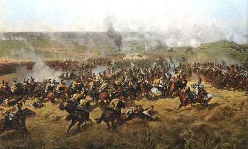 Escena de una batalla entre franceses y prusianos