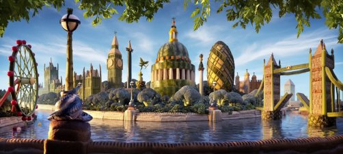Dibujo donde se han concentrado todos los monumentos emblemáticos de Londres