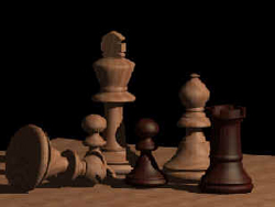 Dibujo de fichas de ajedrez de madera