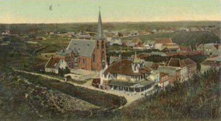 Postal antigua del pueblo de Wijk aan Zee con una vista general